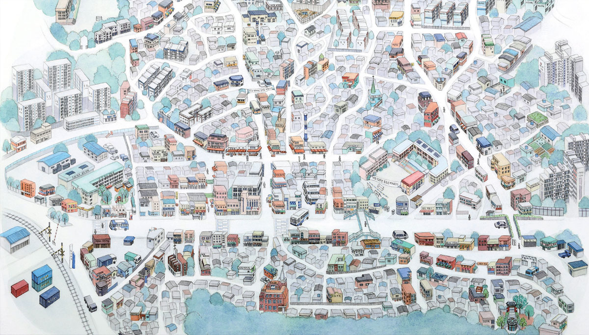 감만동 전체 지도(독립 출판물 「오래-감만」)