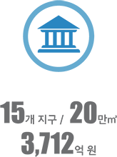 15개 지구 / 20만㎡ 3,712억원